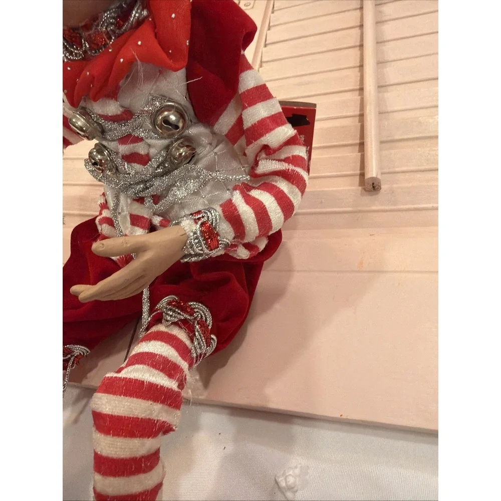 Cynthia Rowley Posable Christmas Elf‎ Doll Figure Boy Present Shelf Sitter READ